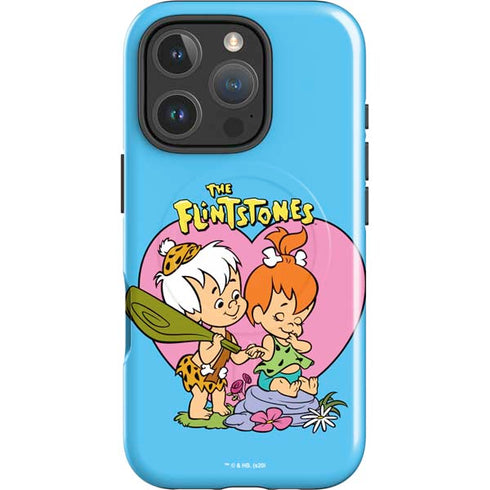The Flinstones Bamm-Bamm and Pebbles iPhone 16 Pro Magsafe Impact Case